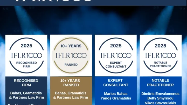 Bahas, Gramatidis & Partners Recognized by IFLR1000 in Three Key Practice Areas